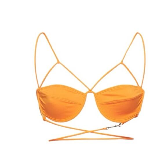 Jacquemus Orange Signat bikini top Retails 233 New Size XS - Picture 4 of 7